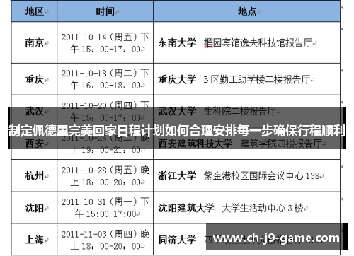 制定佩德里完美回家日程计划如何合理安排每一步确保行程顺利 制定佩德里完美回家日程计划如何合理安排每一步确保行程顺利