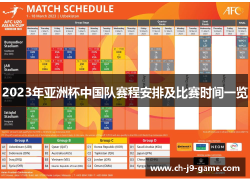 2023年亚洲杯中国队赛程安排及比赛时间一览 2023年亚洲杯中国队赛程安排及比赛时间一览